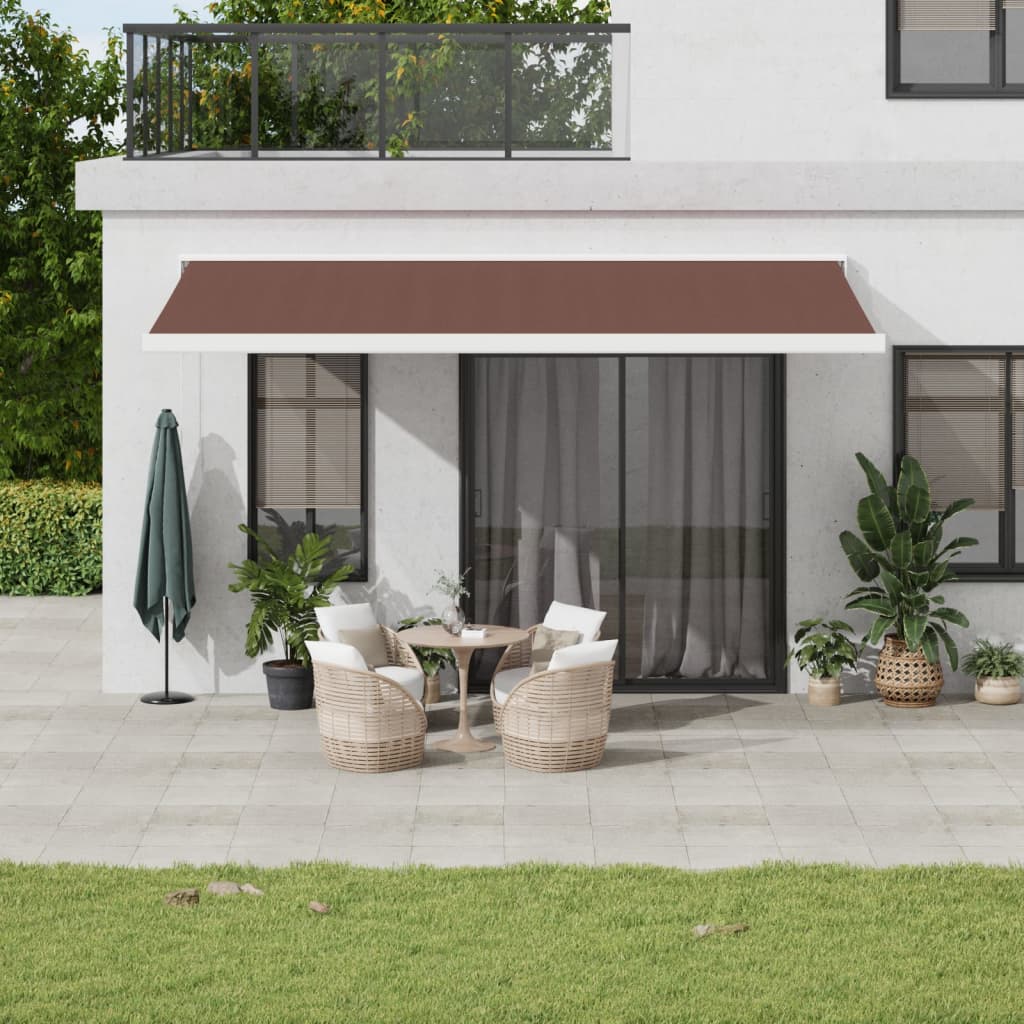 Copertină Retractabilă Albastru/Alb, 4X3 M, Textil/Aluminiu