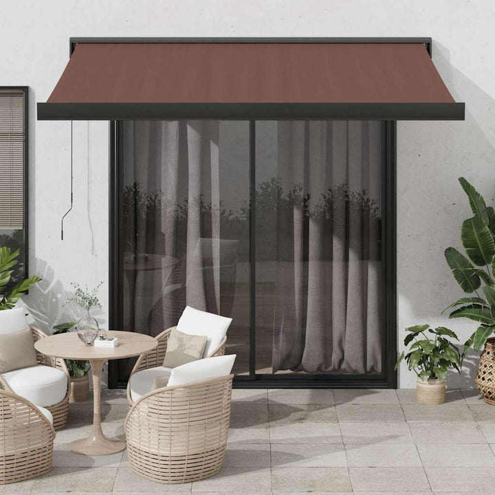 Copertină Retractabilă Albastru/Alb, 4X3 M, Textil/Aluminiu