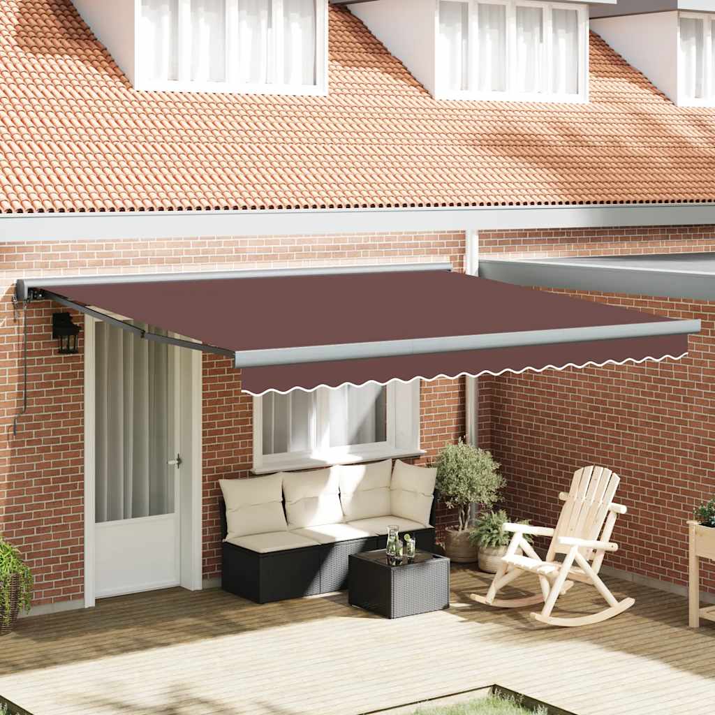 Copertină Retractabilă Albastru/Alb, 4X3 M, Textil/Aluminiu