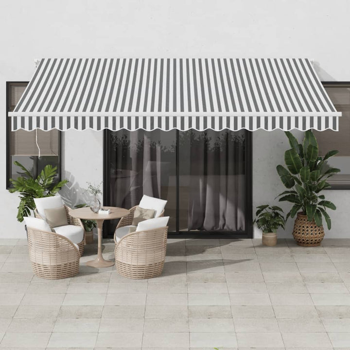 Copertină Retractabilă Manual, Portocaliu & Maro,
