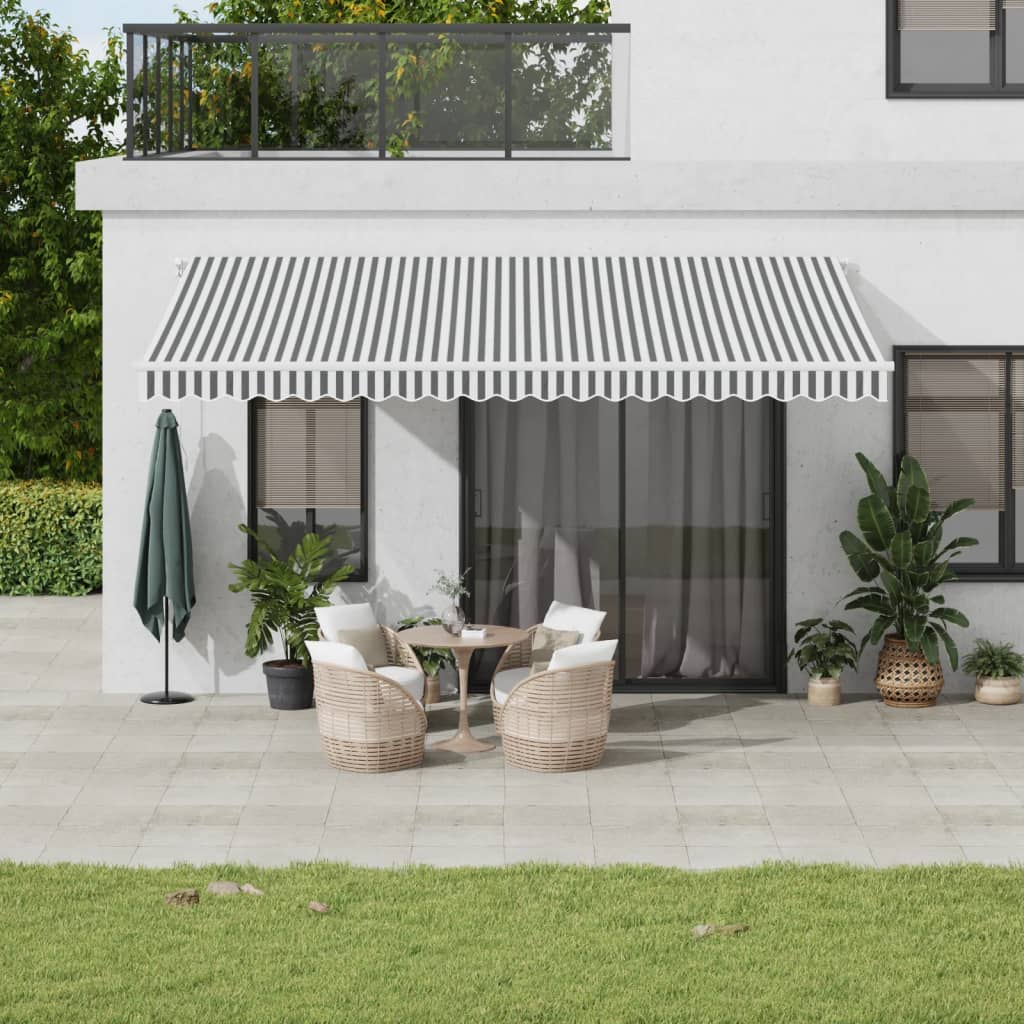 Copertină Retractabilă Manual, Portocaliu & Maro,