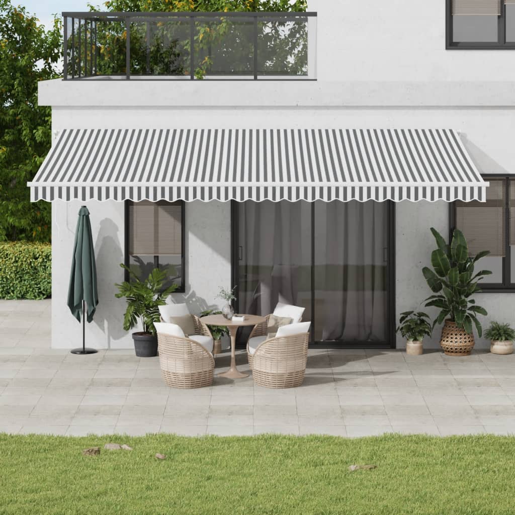 Copertină Retractabilă Manual, Portocaliu & Maro,