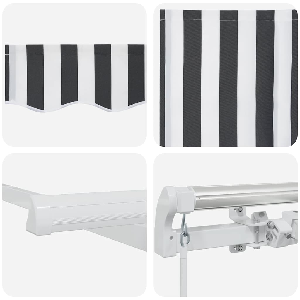 Copertină Retractabilă Manual, Antracit/Alb, 400X300 Cm