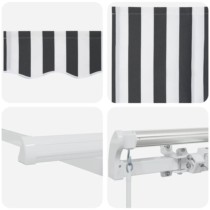 Copertină Retractabilă Manual, Antracit/Alb, 400X300 Cm