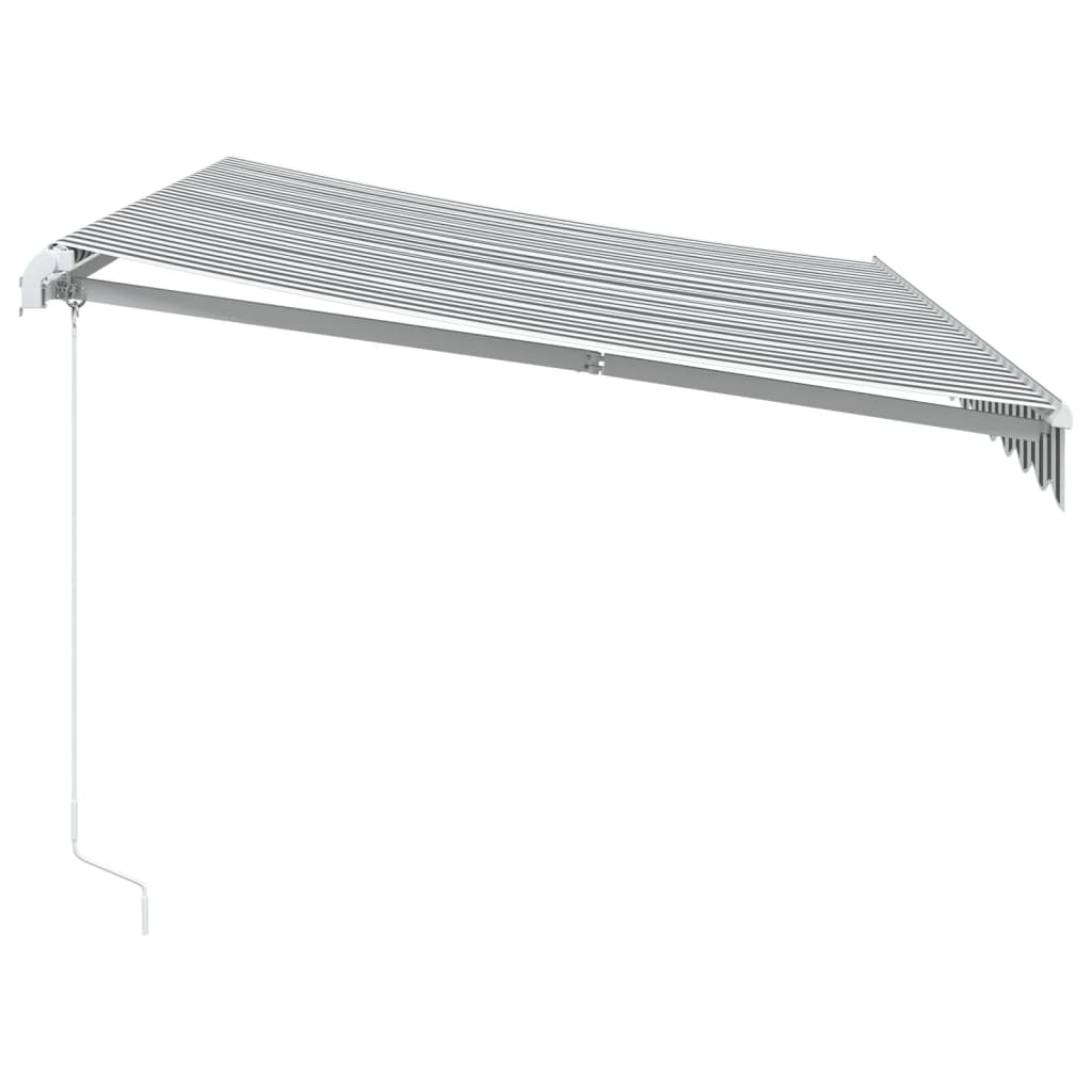 Copertină Retractabilă Manual, Antracit/Alb, 350X250 Cm