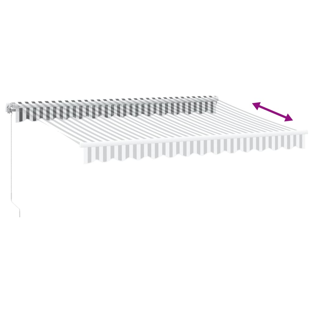 Copertină Retractabilă Manual, Antracit/Alb, 350X250 Cm
