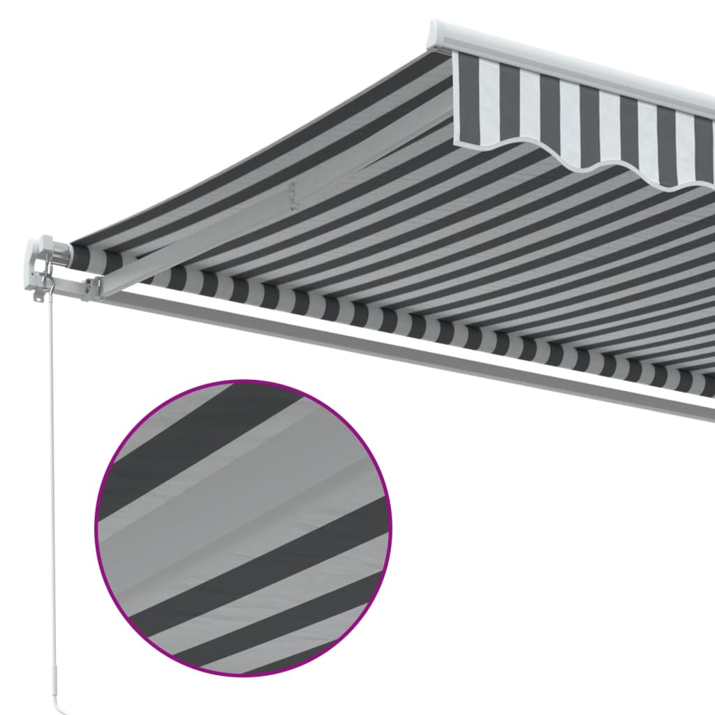 Copertină Retractabilă Manual, Antracit/Alb, 350X250 Cm