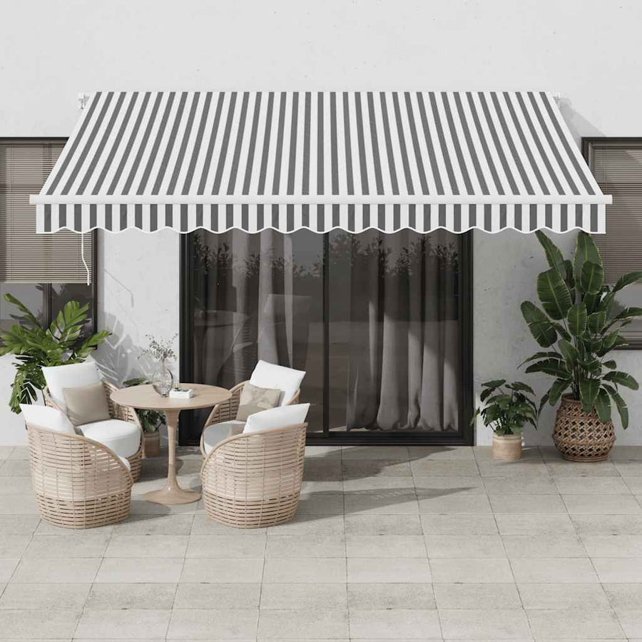 Copertină Retractabilă Automat, Antracit/Alb, 400X300 Cm