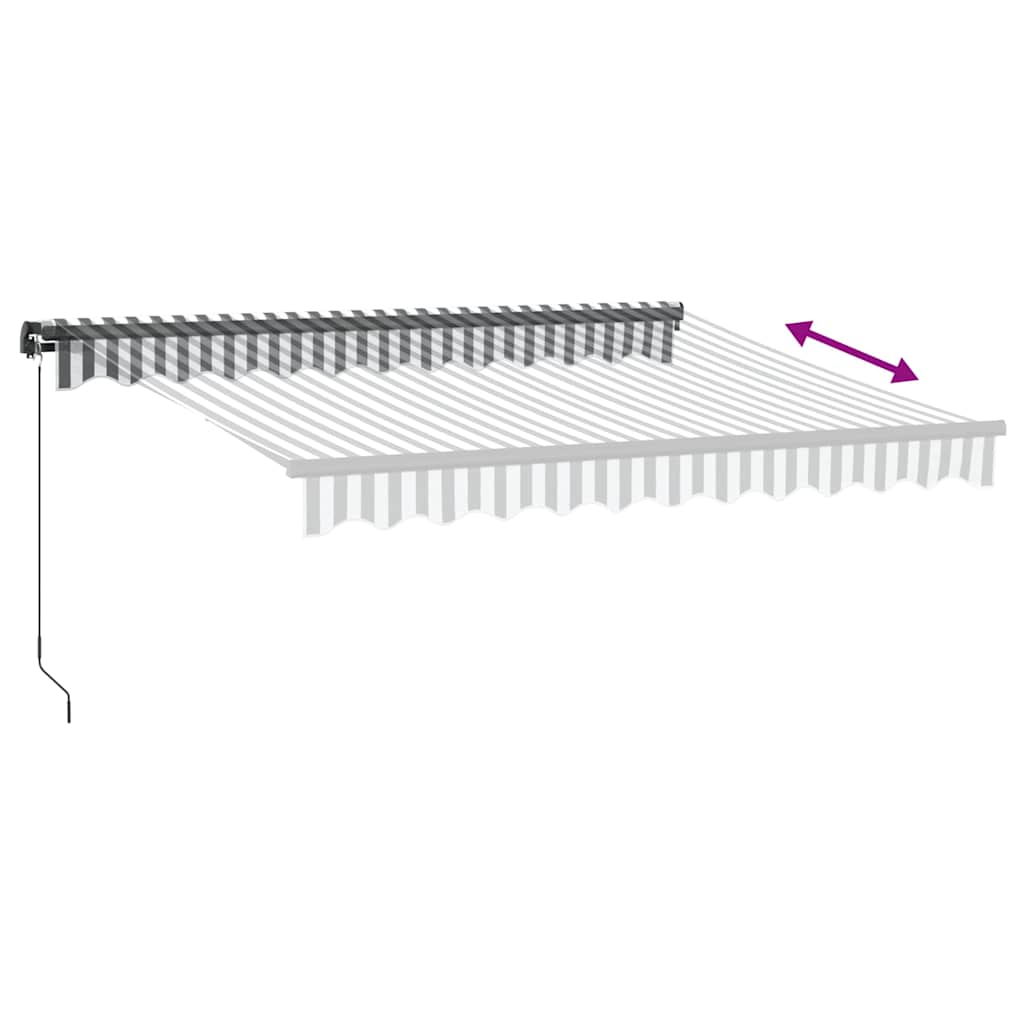 Copertină Retractabilă Manual Cu Led, Antracit/Alb, 300X250 Cm