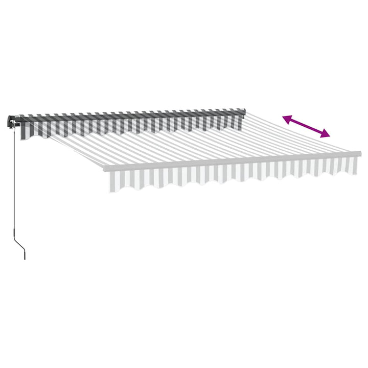Copertină Retractabilă Manual Cu Led, Antracit/Alb, 300X250 Cm