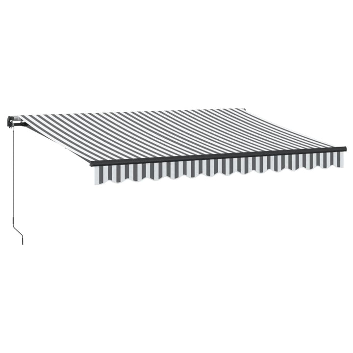 Copertină Retractabilă Manual Cu Led, Antracit/Alb, 350X250 Cm