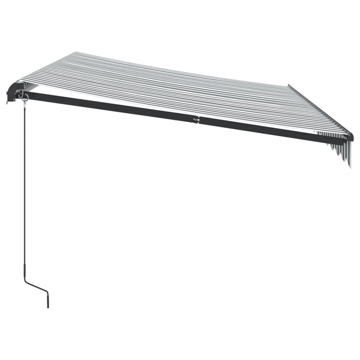 Copertină Retractabilă Manual Cu Led, Antracit/Alb, 350X250 Cm