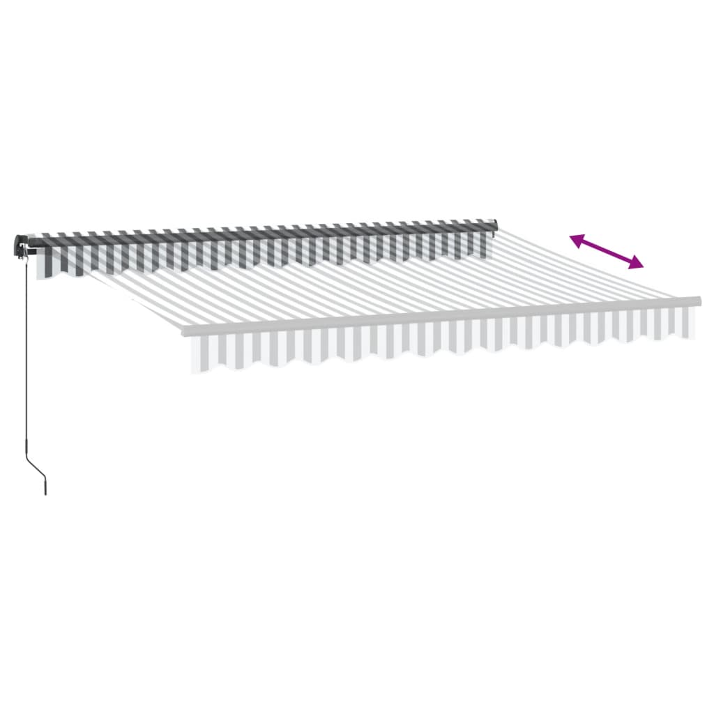 Copertină Retractabilă Manual Cu Led, Antracit/Alb, 350X250 Cm