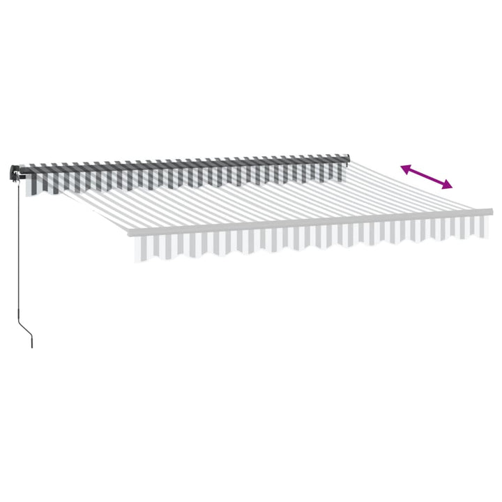 Copertină Retractabilă Manual Cu Led, Antracit/Alb, 350X250 Cm