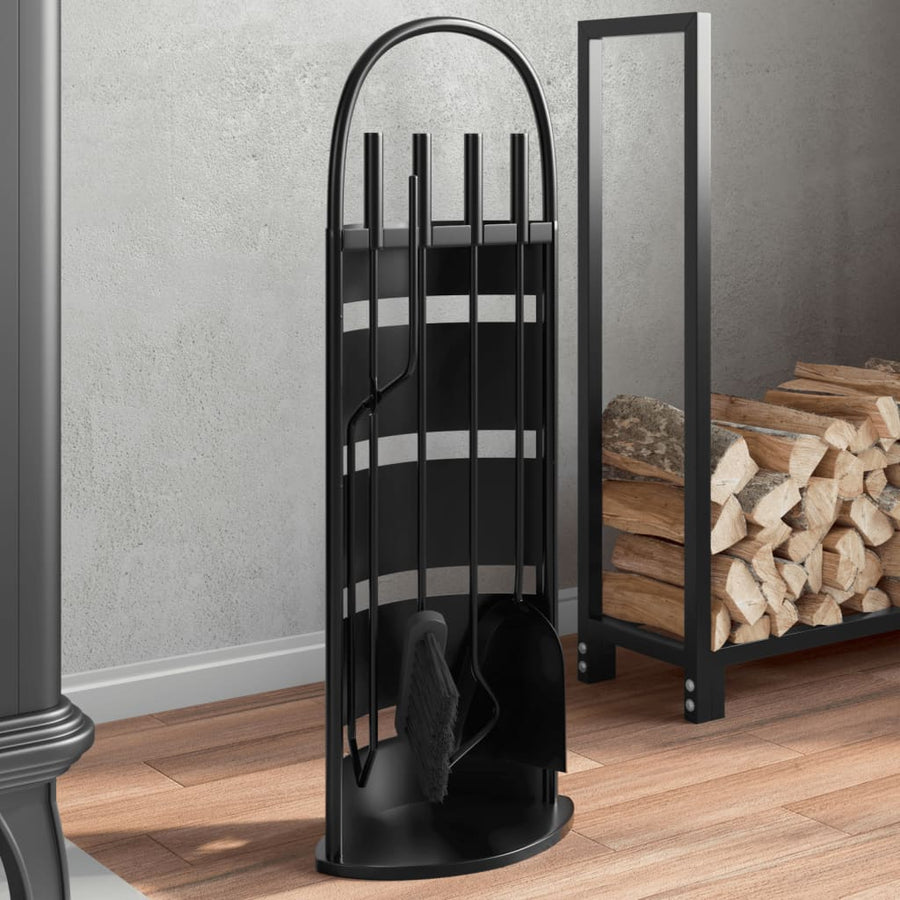 Set De Unelte Pentru Șemineu, 5 Piese, 23X15X66 Cm, Oțel