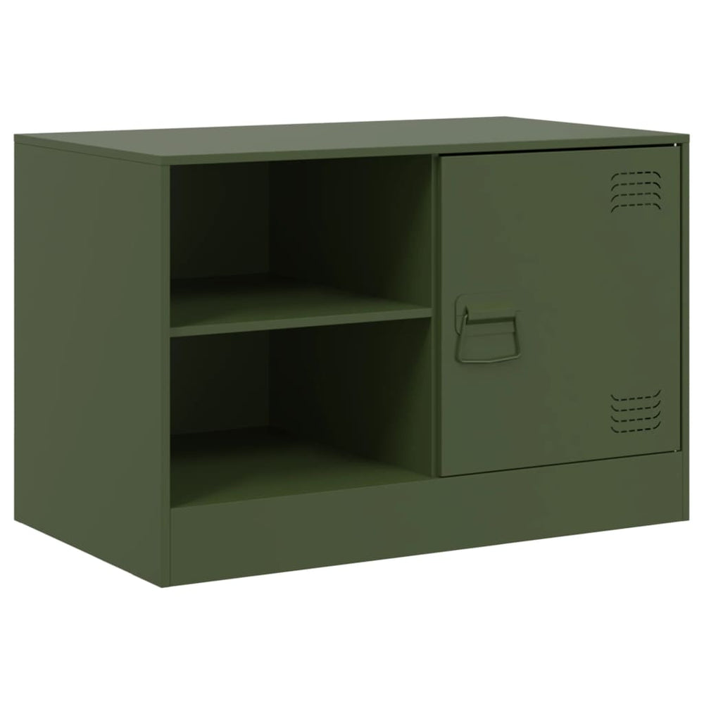 Comodă Tv, Verde Măsliniu, 67X39X44 Cm, Oțel
