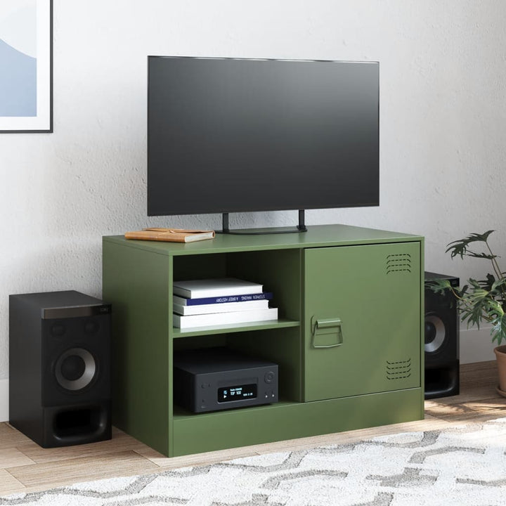 Comodă Tv, Verde Măsliniu, 67X39X44 Cm, Oțel
