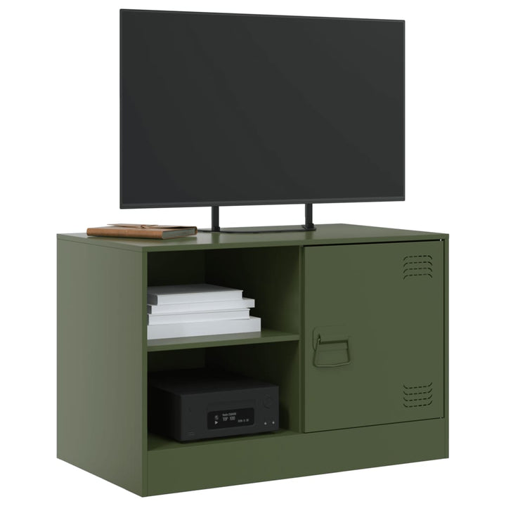 Comodă Tv, Verde Măsliniu, 67X39X44 Cm, Oțel