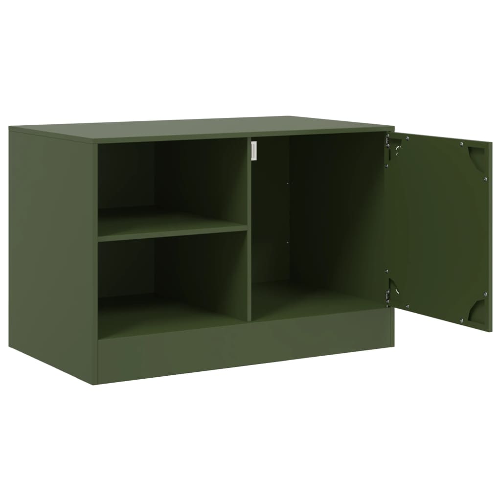 Comodă Tv, Verde Măsliniu, 67X39X44 Cm, Oțel