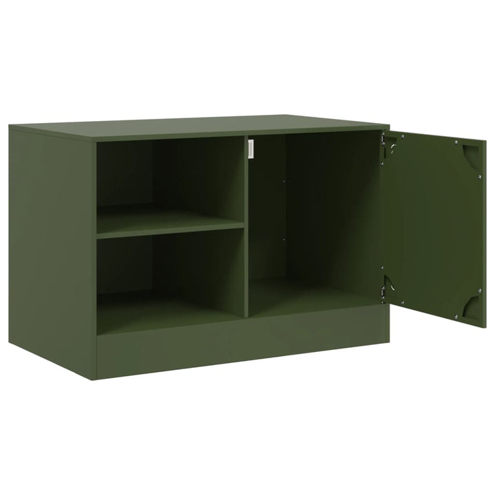 Comodă Tv, Verde Măsliniu, 67X39X44 Cm, Oțel
