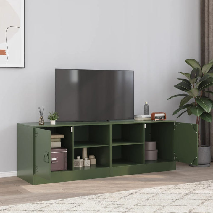 Comodă Tv, Verde Măsliniu, 67X39X44 Cm, Oțel