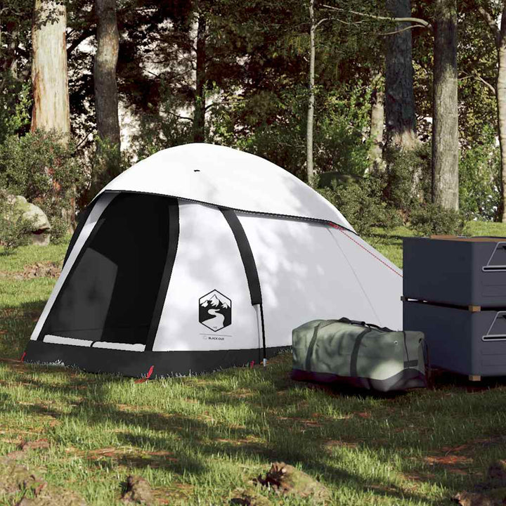Cort Camping Cupolă 1 Persoană Alb, Țesătură Opacă, Impermeabil