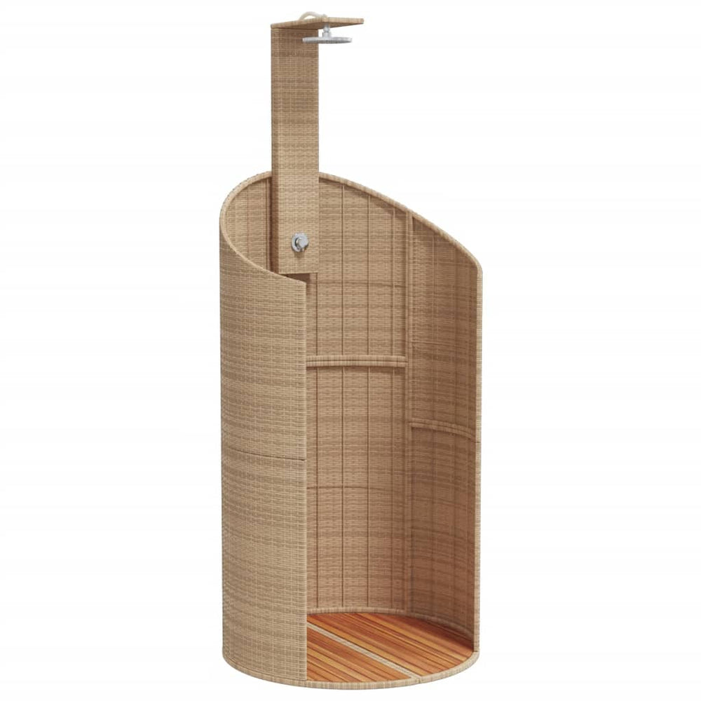 Duș De Exterior, , 100X100X241,5 Cm, Poliratan/Lemn Acacia