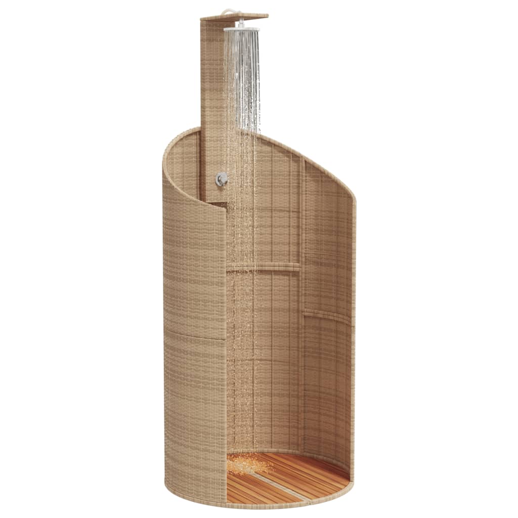 Duș De Exterior, , 100X100X241,5 Cm, Poliratan/Lemn Acacia