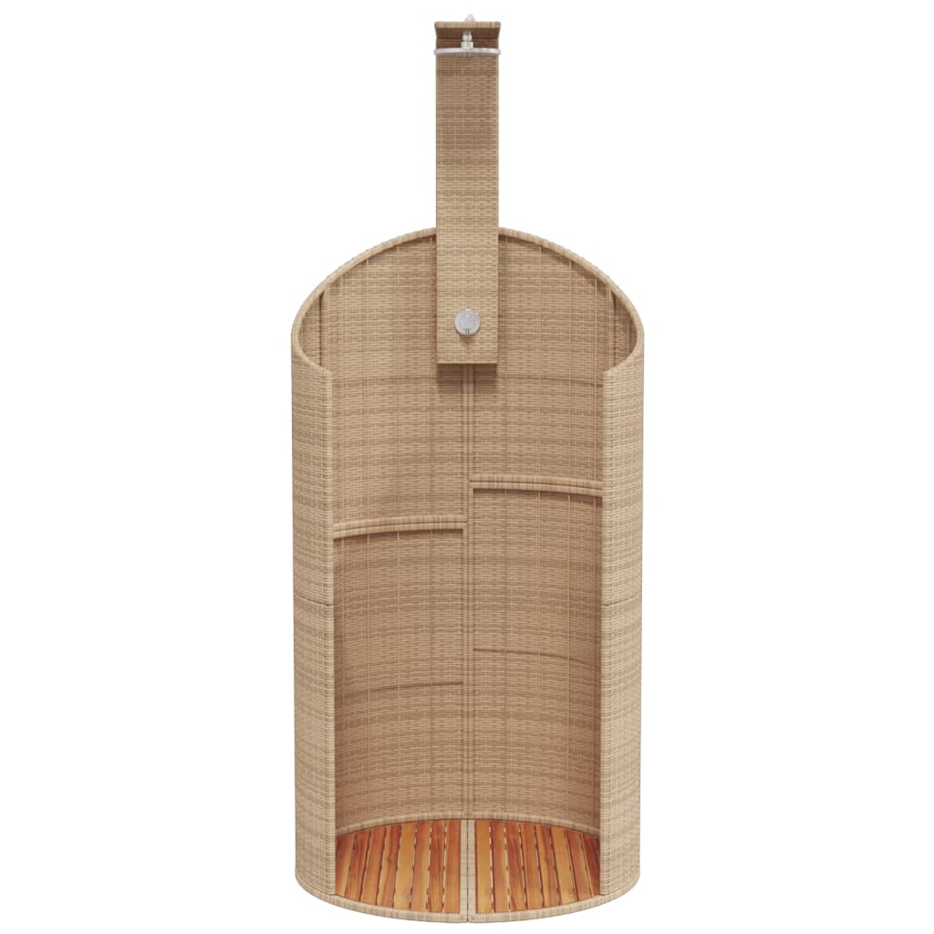 Duș De Exterior, , 100X100X241,5 Cm, Poliratan/Lemn Acacia