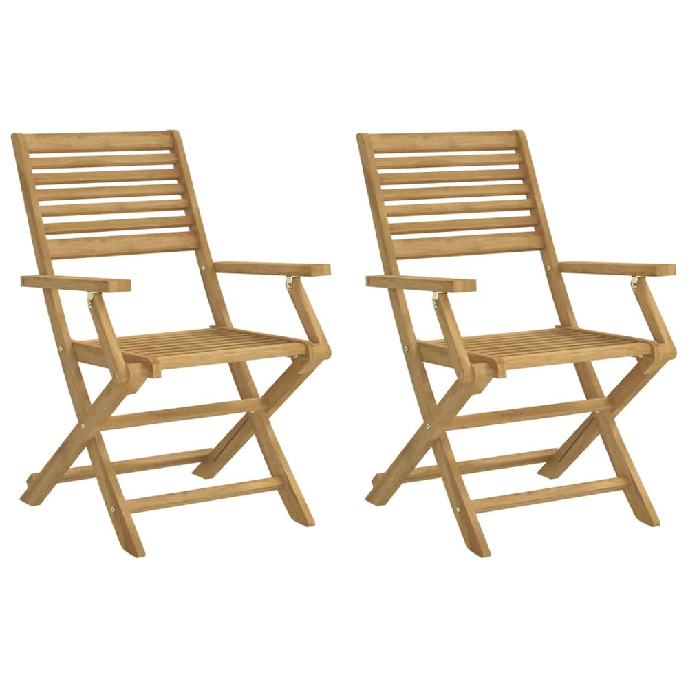 Scaune Grădină Pliante 2 Buc 54,5X61,5X86,5Cm Lemn Masiv Acacia