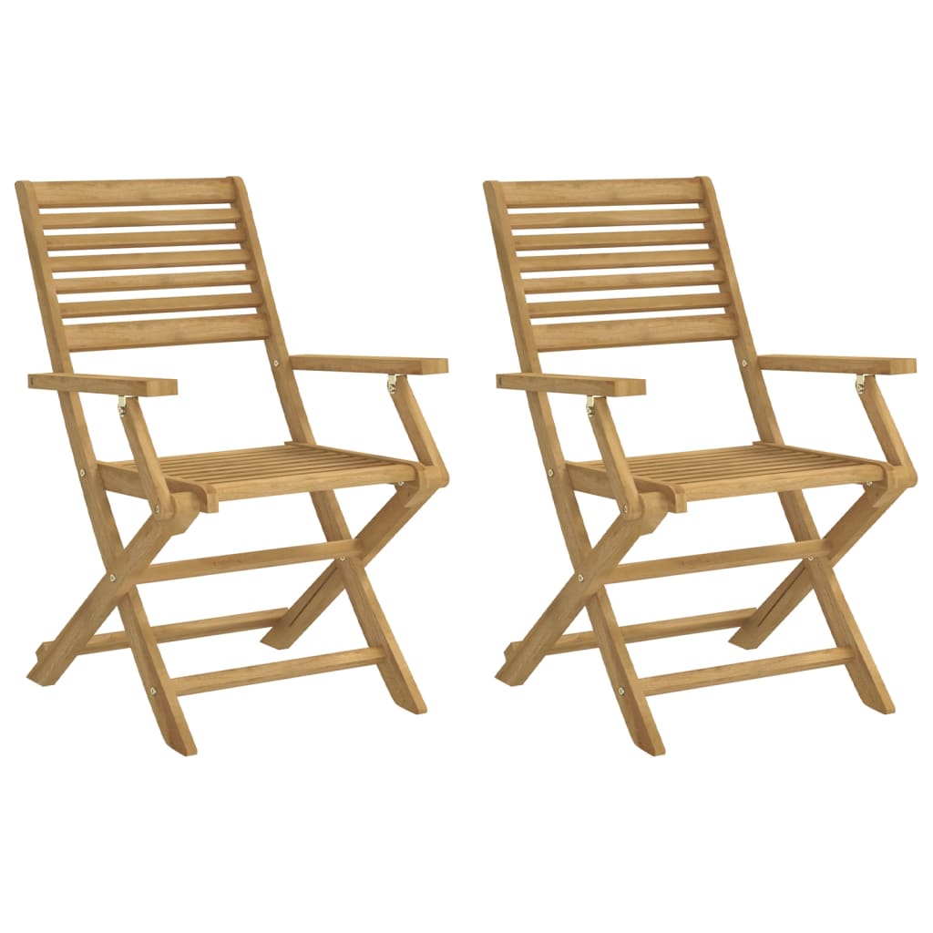 Scaune Grădină Pliante 2 Buc 54,5X61,5X86,5Cm Lemn Masiv Acacia
