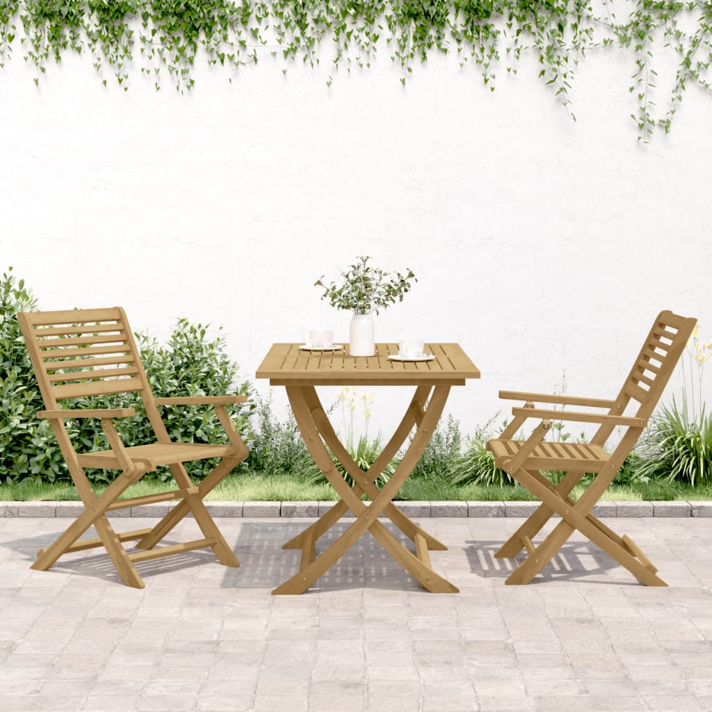 Scaune Grădină Pliante 2 Buc 54,5X61,5X86,5Cm Lemn Masiv Acacia