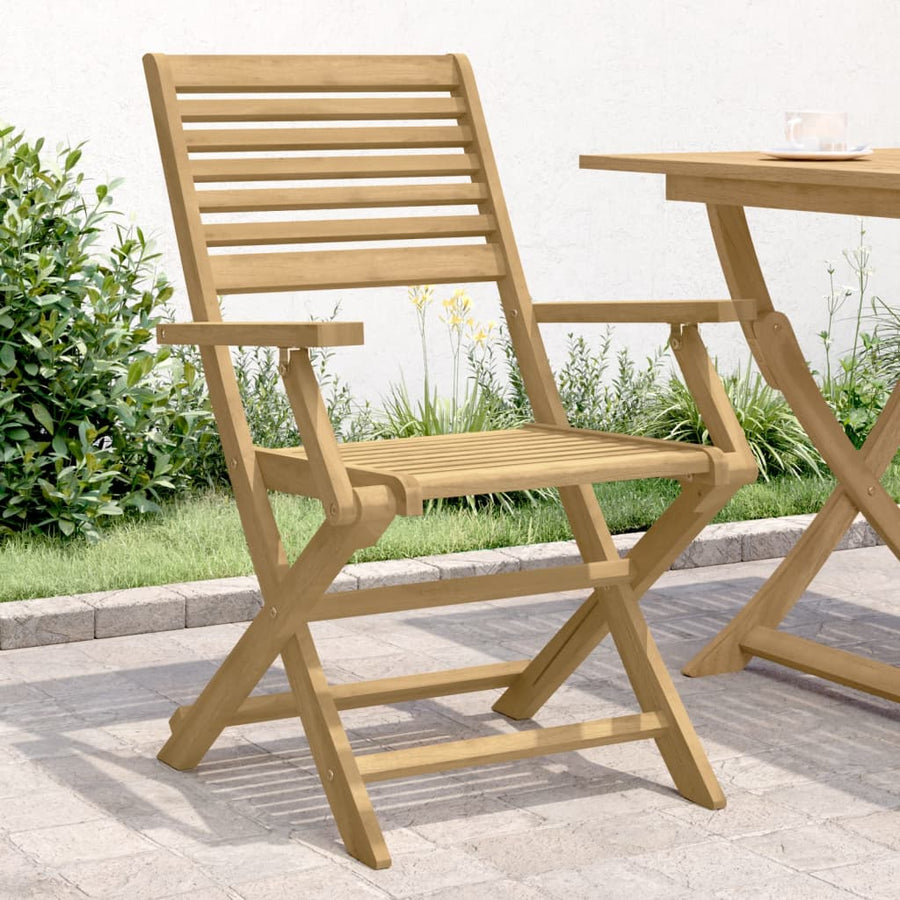 Scaune Grădină Pliante 2 Buc 54,5X61,5X86,5Cm Lemn Masiv Acacia