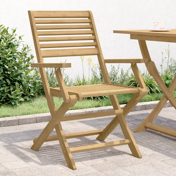 Scaune Grădină Pliante 2 Buc 54,5X61,5X86,5Cm Lemn Masiv Acacia