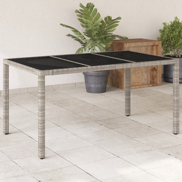Masă De Grădină Cu Blat Din Sticlă 150X90X75 Cm, Poliratan