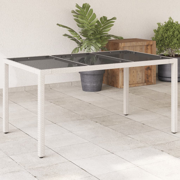 Masă De Grădină Cu Blat Din Sticlă 150X90X75 Cm, Poliratan