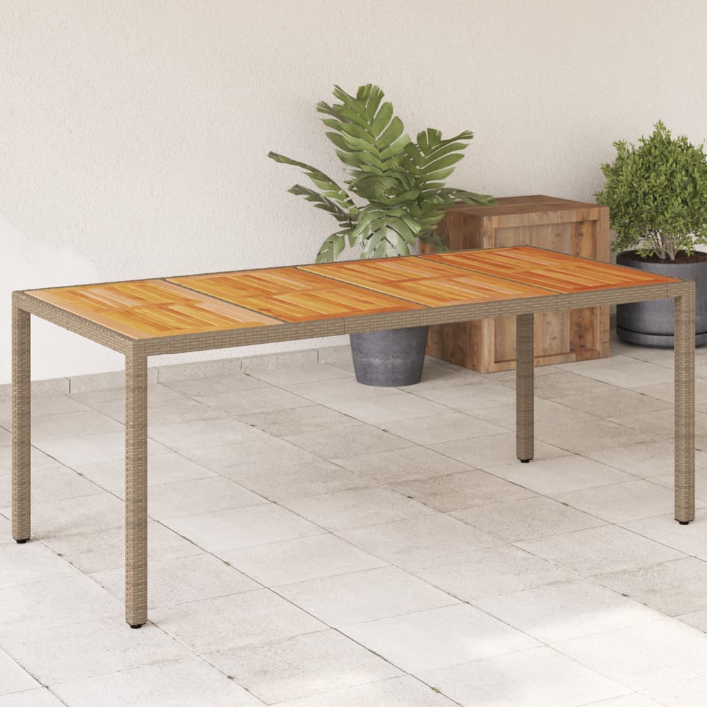 Masă Grădină, Blat Din Lemn Acacia 190X90X75 Cm Poliratan