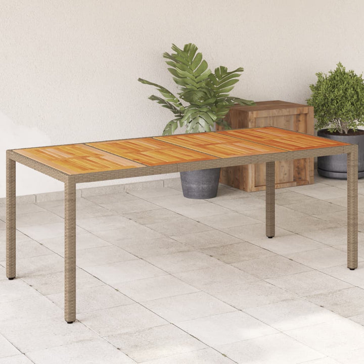 Masă Grădină, Blat Din Lemn Acacia 190X90X75 Cm Poliratan