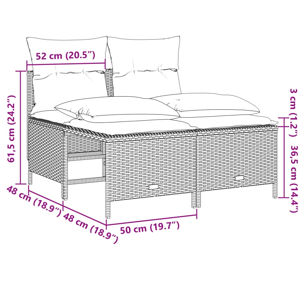 Set Mobilier De Grădină Cu Perne, 4 Piese, , Poliratan