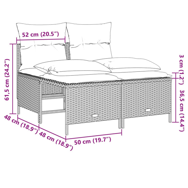 Set Mobilier De Grădină Cu Perne, 4 Piese, , Poliratan