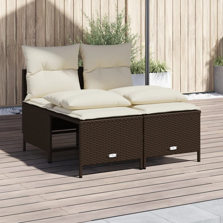 Set Mobilier De Grădină Cu Perne, 4 Piese, , Poliratan