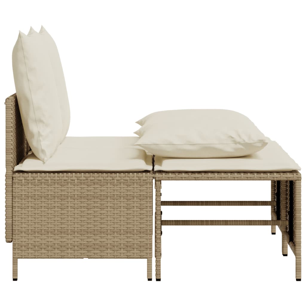 Set Canapele De Grădină, 4 Piese, Cu Perne, Bej, Poliratan