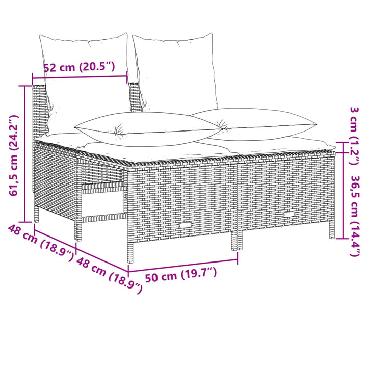 Set Canapele De Grădină, 4 Piese, Cu Perne, Bej, Poliratan
