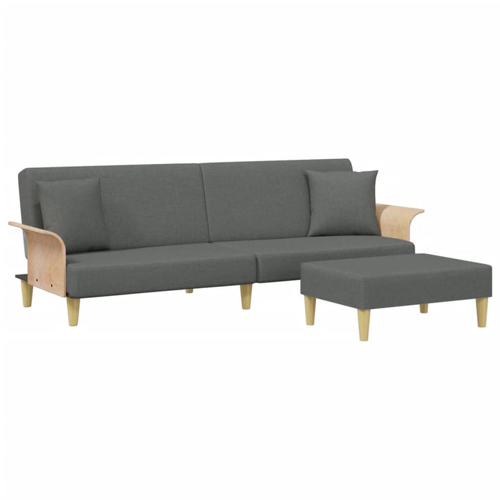 Canapea Extensibilă 2 Locuri/Perne/Taburet, , Catifea