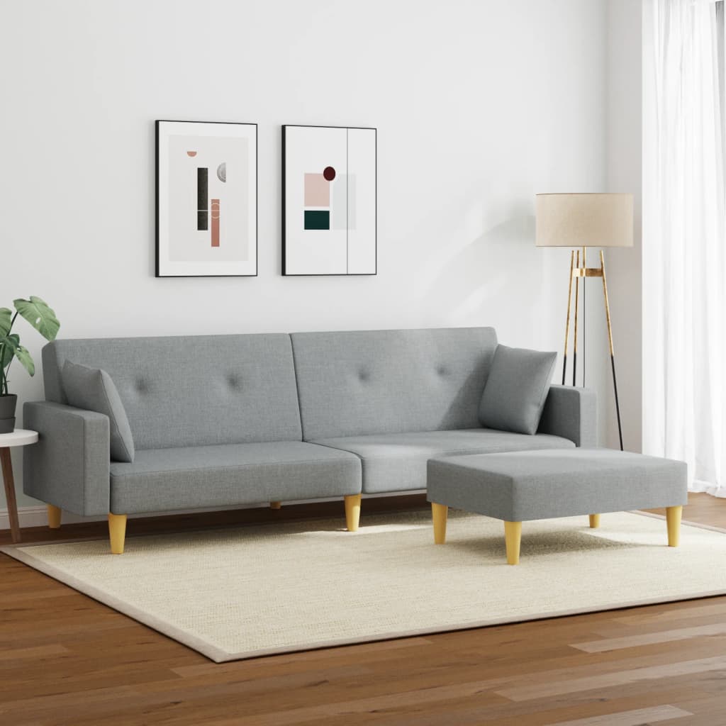 Canapea Extensibilă Cu Taburet, 2 Locuri, , Textil