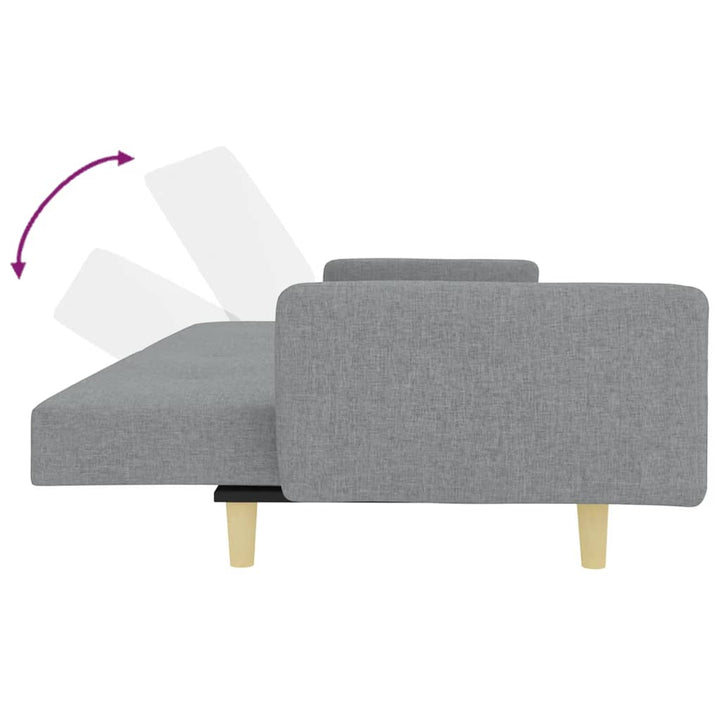 Canapea Extensibilă Cu Taburet, 2 Locuri, , Textil