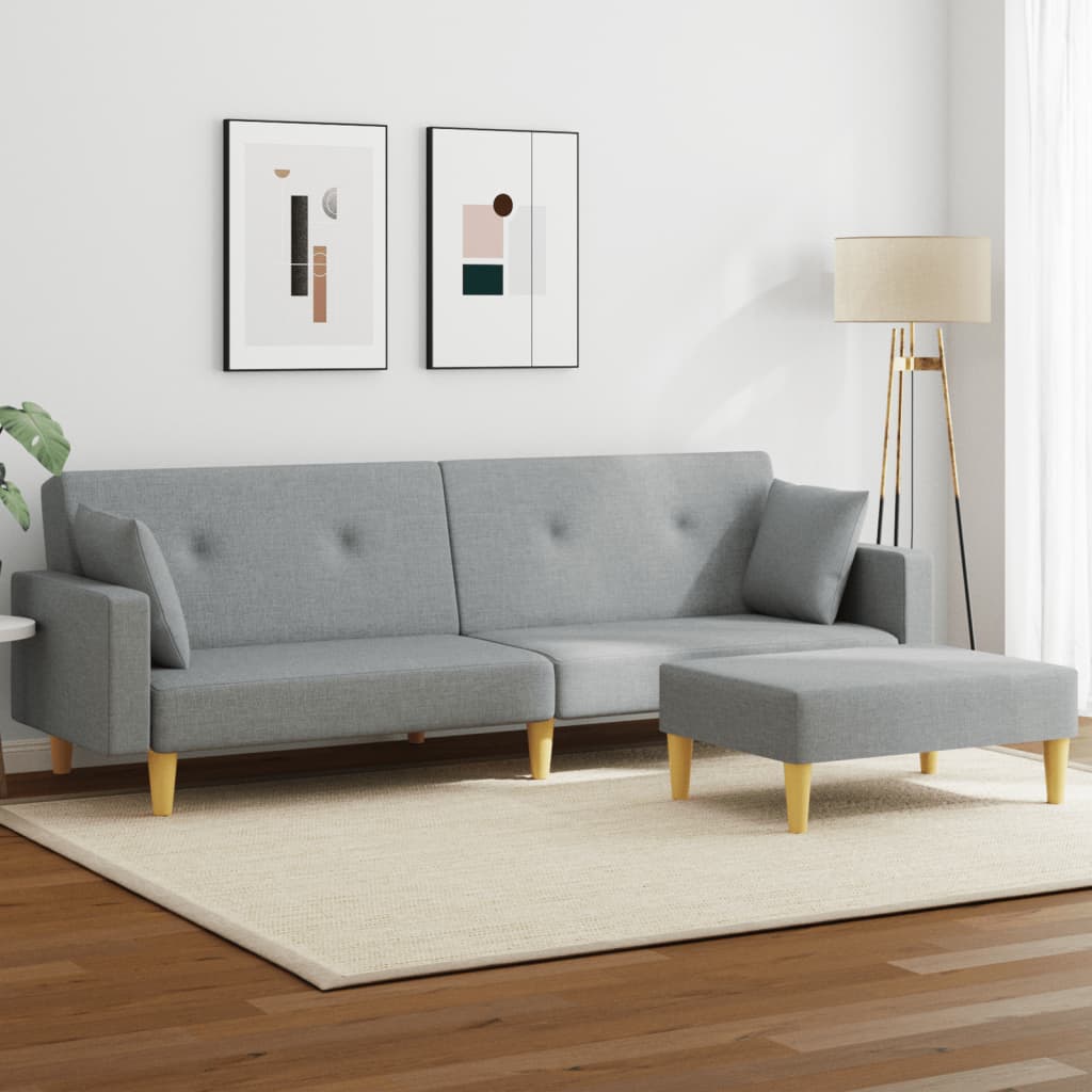 Canapea Extensibilă Cu Taburet, 2 Locuri, , Textil