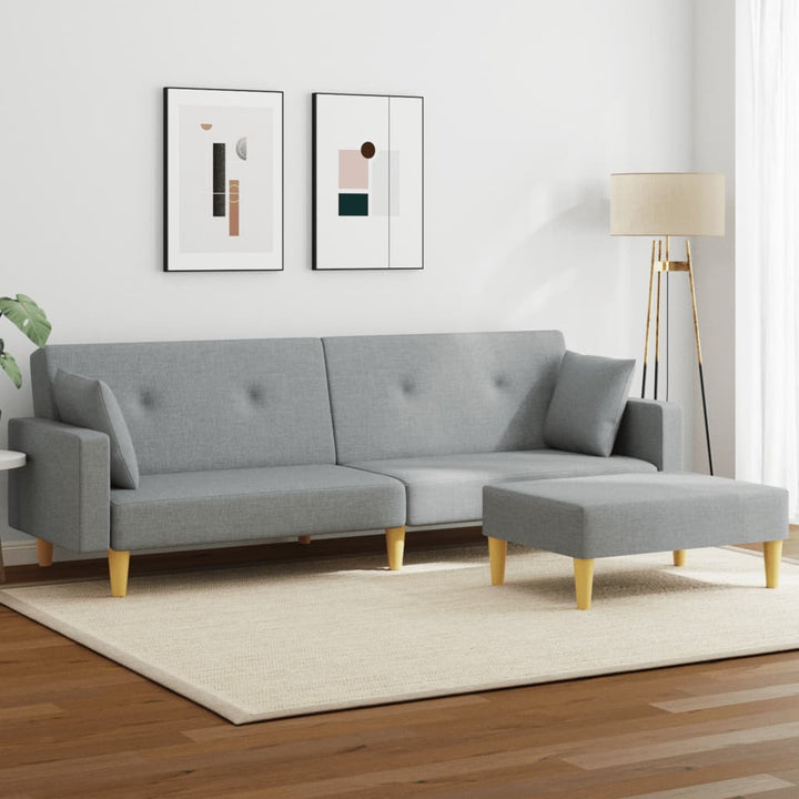 Canapea Extensibilă Cu Taburet, 2 Locuri, , Textil