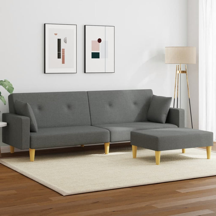 Canapea Extensibilă Cu Taburet, 2 Locuri, , Textil