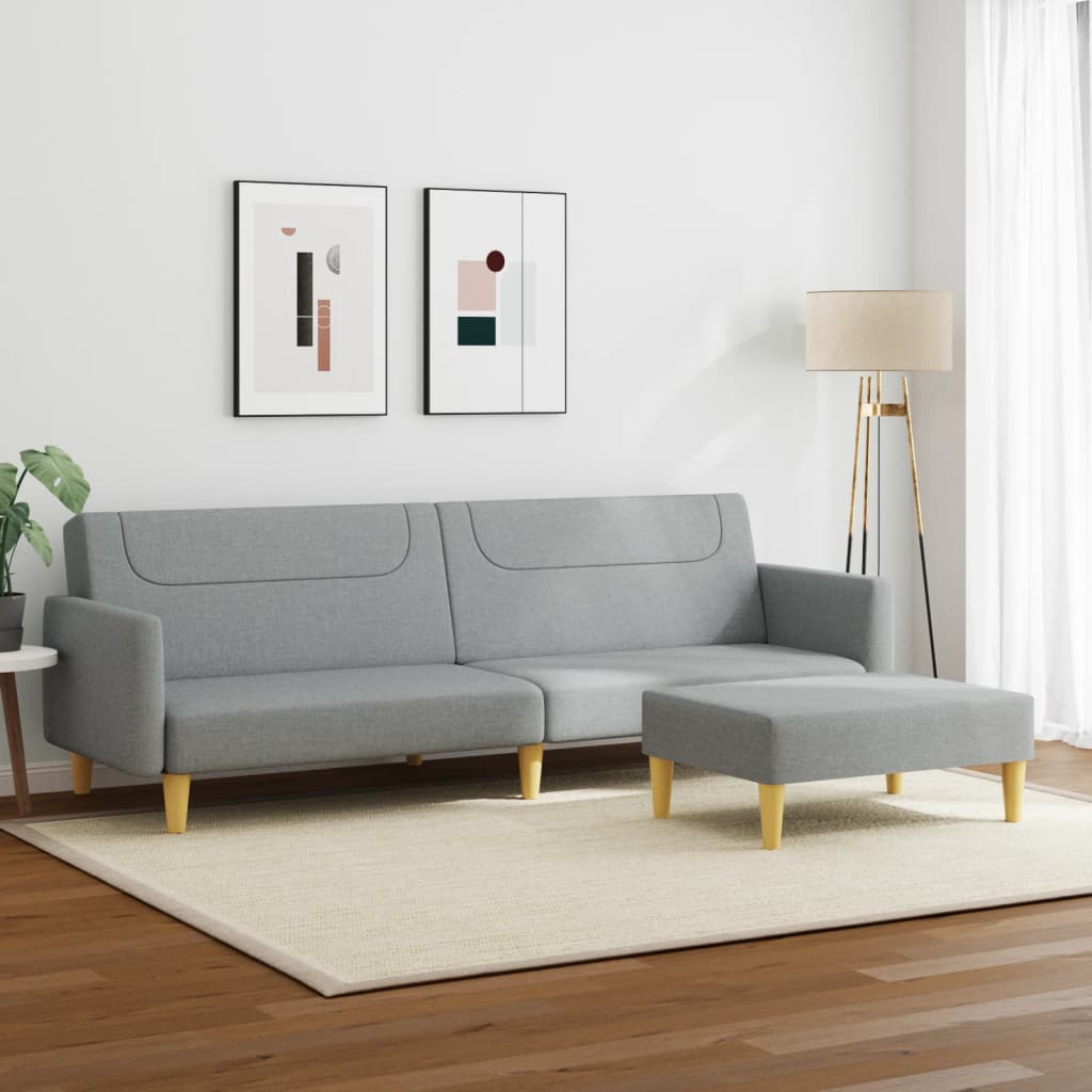Canapea Extensibilă Cu Taburet, 2 Locuri, , Textil